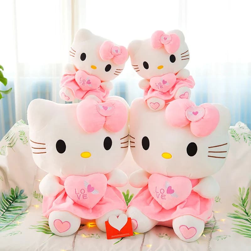 Peluche Hello Kitty da 25-55 cm, giocattoli di peluche, simpatici cartoni animati, morbidi cuscini di peluche per bambini, regali di compleanno e di Natale