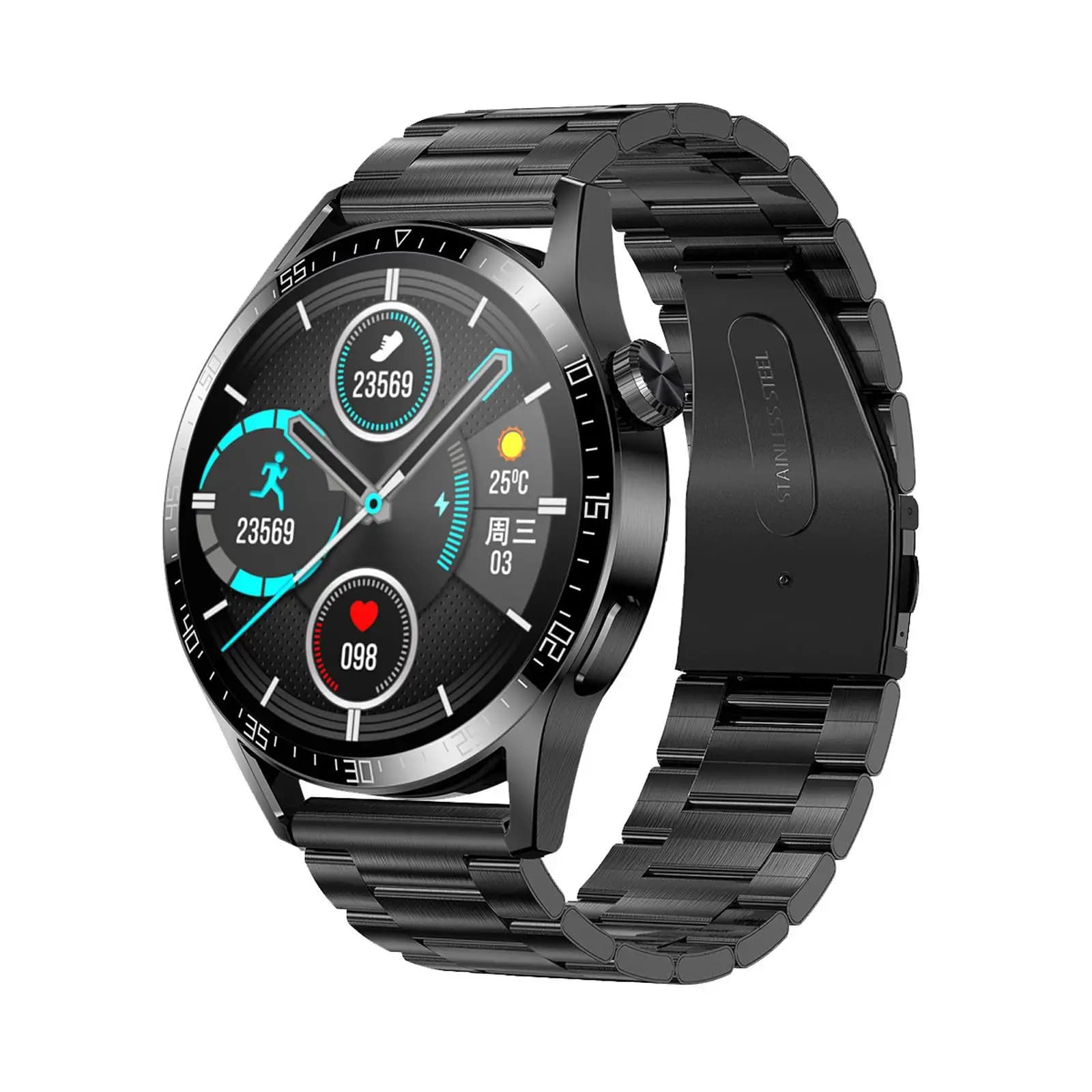 Orologio da Polso Smartwatch con Schermo da 320x320 Pixel, Display da 0,32 Pollici, Diametro 45mm
