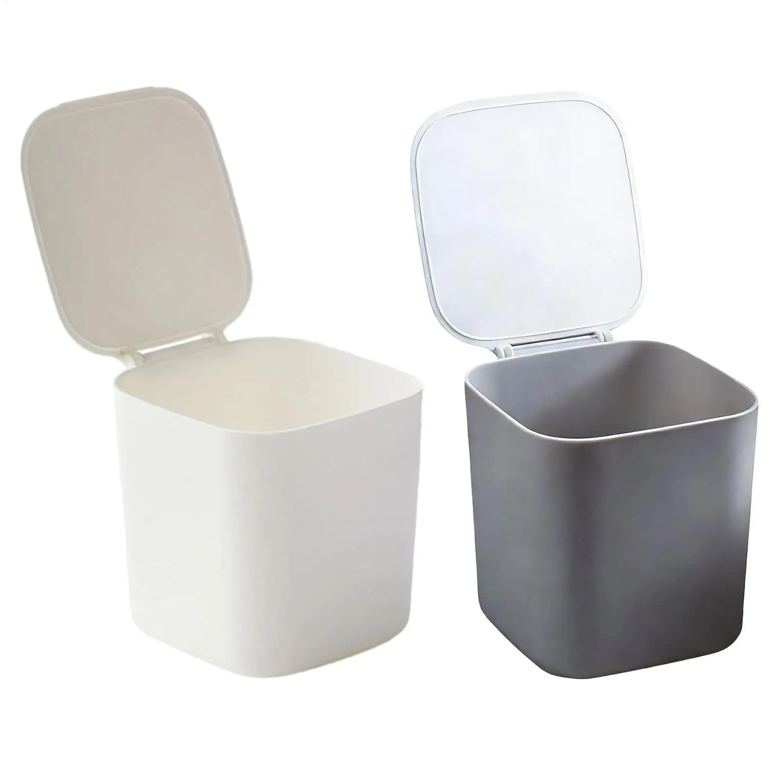 Mini Cestino con Coperchio, Piccolo Contenitore per Rifiuti da Scrivania, per Ufficio, Camera da Letto, Auto, Cucina, Casa, Appartamento, Dormitorio, Camper
