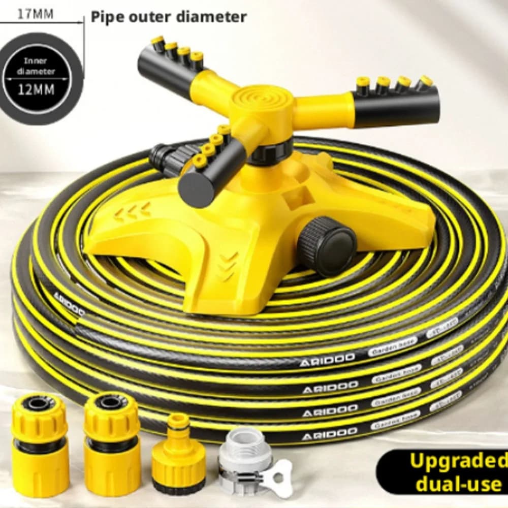 360 ° Set di Tubi Rotanti Automatici per Irrigazione, Spruzzatore per Giardino e Prato, Irrigatore per Copertura Alberi e Aree Verdi