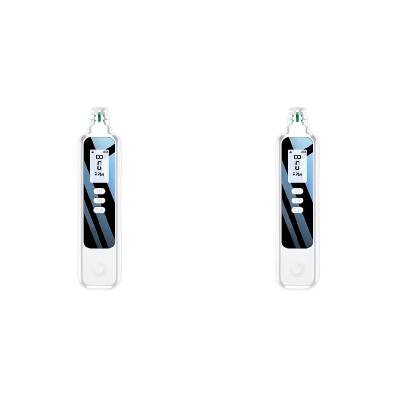 【VENDITA VELOCE】 2X Rilevatori portatili di monossido di carbonio da viaggio, rilevatore di CO portatile con display LCD con 2 batterie AAA alimentate, (Whi