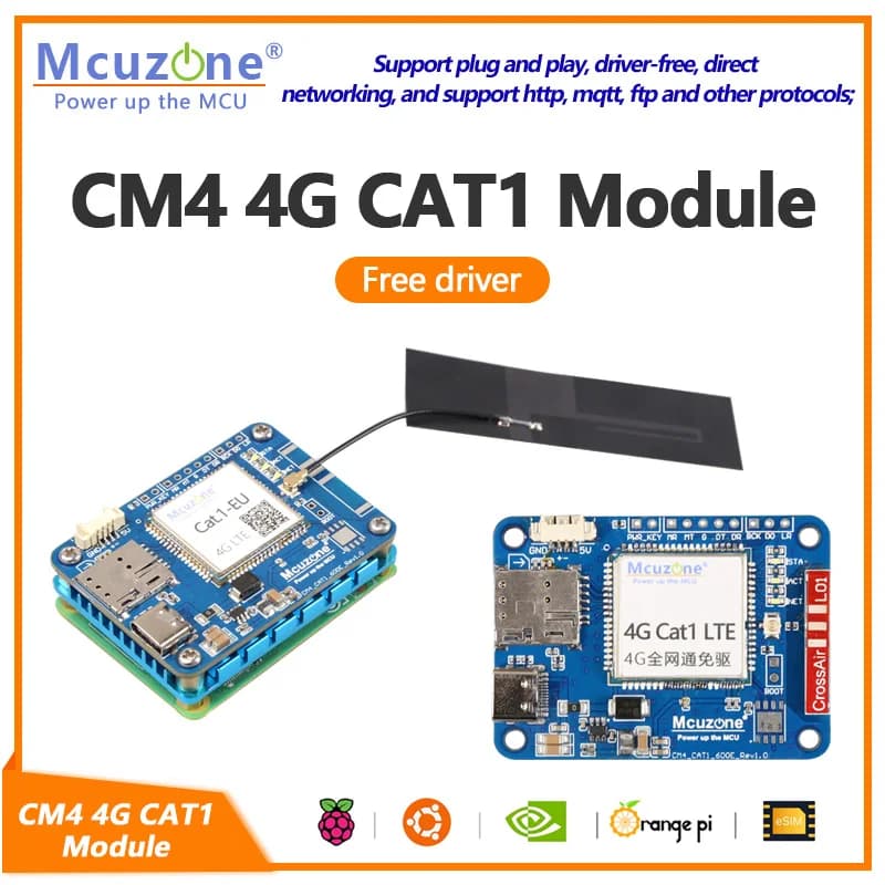 CM4 4G CAT1 module, without driver for Raspberry Pi, NVIDIA Jetson Nano, Orange Pi, ARM9, UART or USB, Ubuntu, RPi OS, Linux