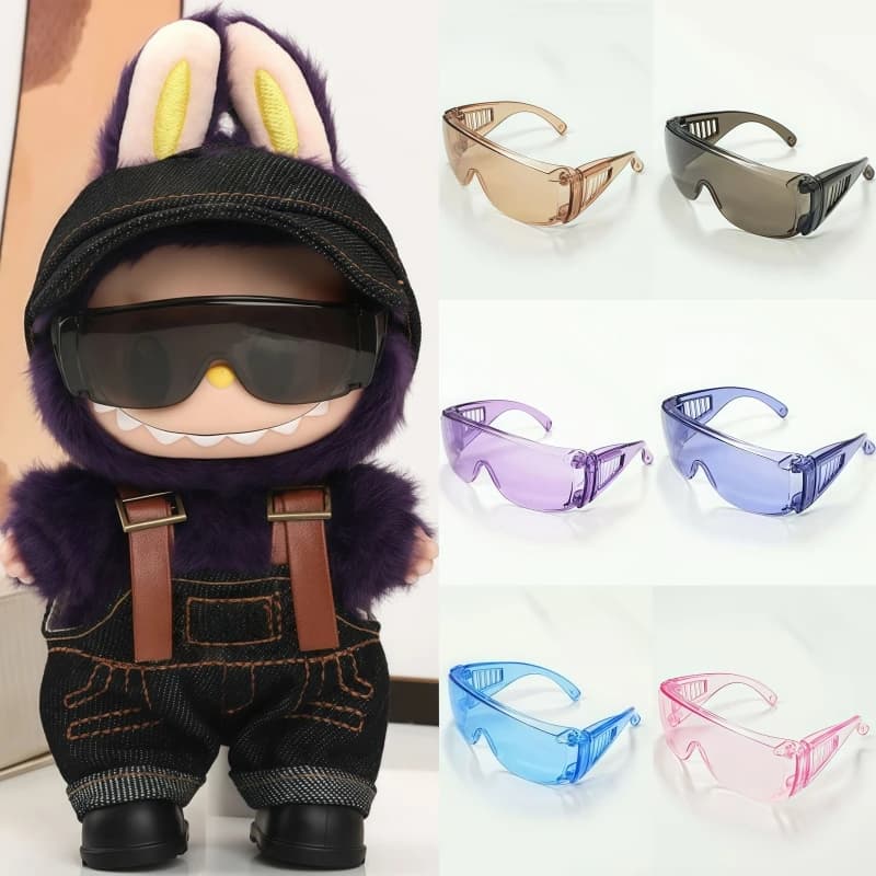 17cm Labubu Goggles Plush Doll Colorful Dress-up Glasses Suitable for V1 V2 V3 Ski Glasses DIY Accessories Children's Toys Gifts