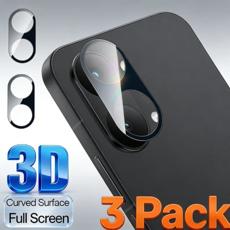 3 Pezzi Protezione Fotocamera Posteriore 3D per Poco X8 Pro Max PocoX8Pro, Copriobiettivo Curvo in Vetro Temperato Xiaomi Little X8Pro X8ProMax 5G