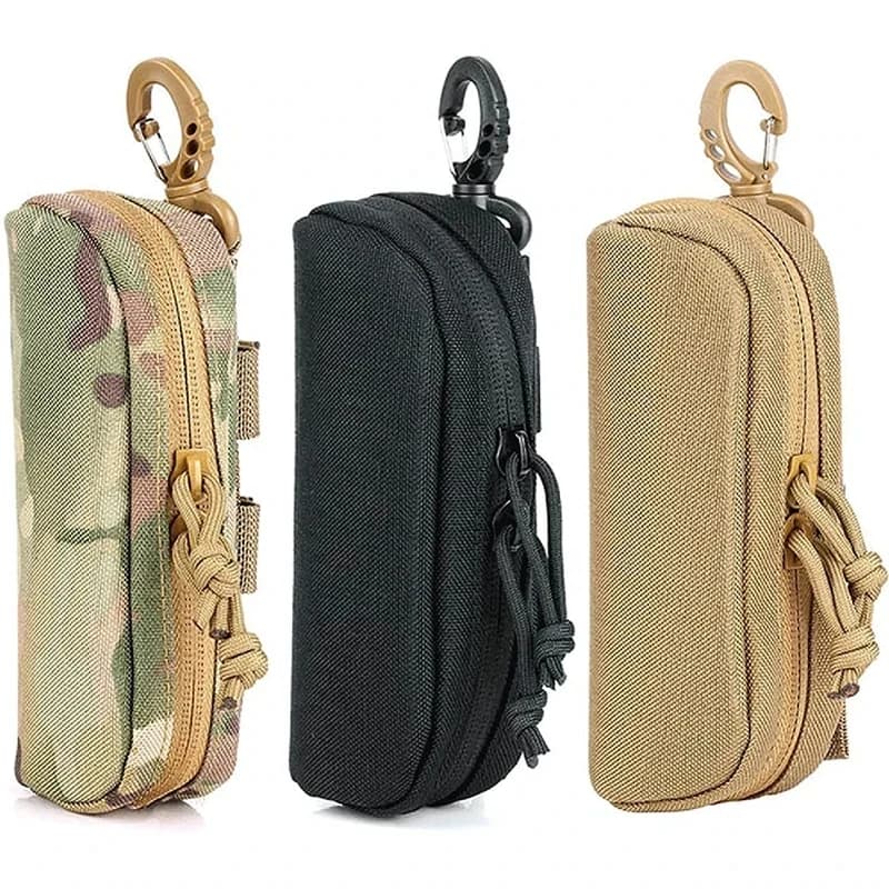 Tactical MOLLE Eyeglass Case: 1000D Nylon, Shockproof, Portable—Suitable as Hunting Goggles Box & Outdoor Sunglasses Case