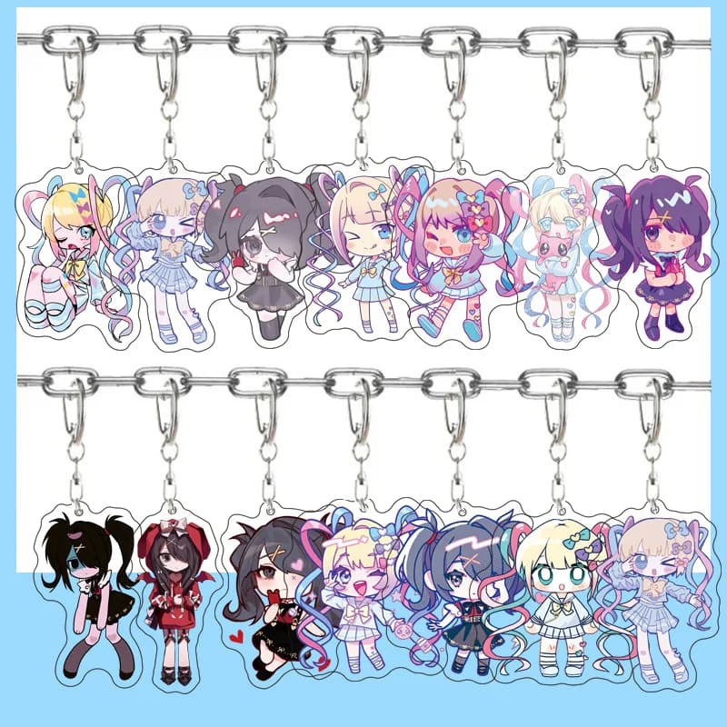 NEEDY STREAMER OVERLOAD Anime Peripheral Acrylic Keychain Double-Sided HD Printed Cartoon Character Cute Backpack Hanging Gift
