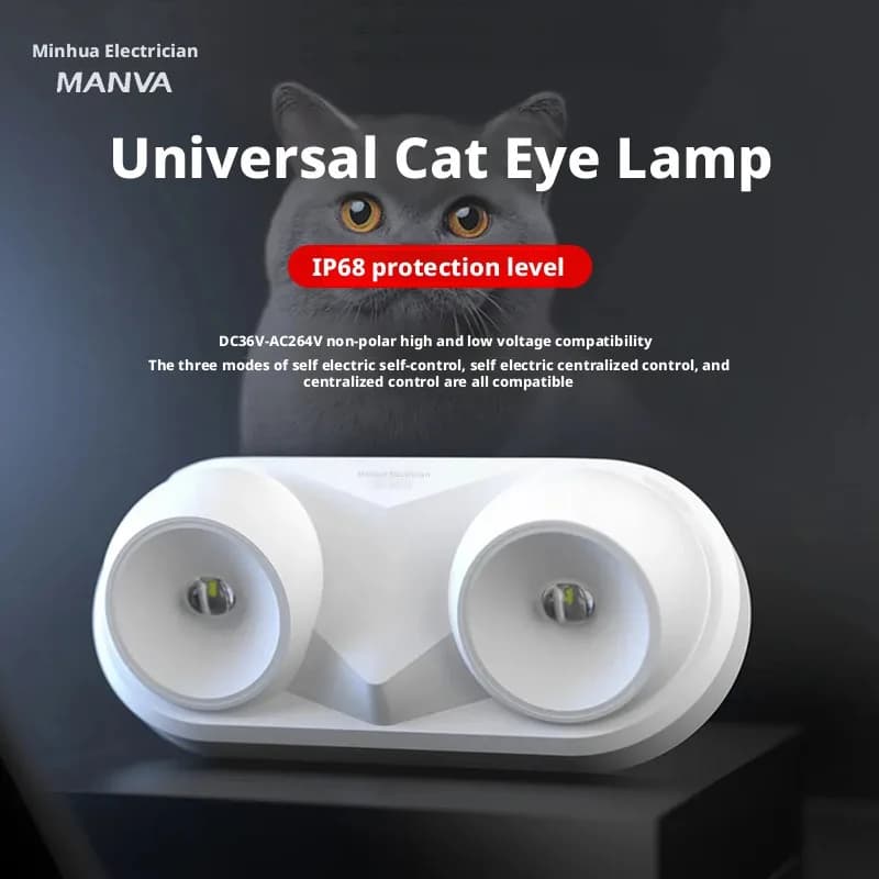 Lampada di Emergenza Antincendio Impermeabile, Luce Universale a Occhio di Gatto in Plastica, Illuminazione di Evacuazione 36v220v a Doppia Testa IP68