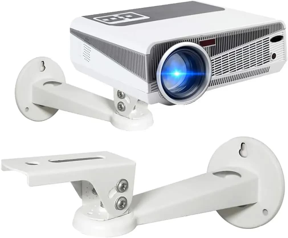 Mini Projector Wall Mount 360° Rotation 7.8" Arm 11 lbs Load White