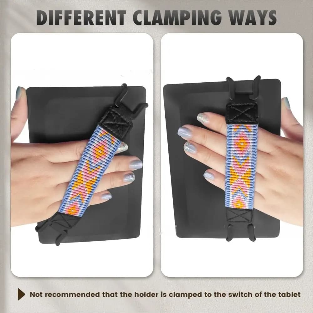 PU Leather 6-8" eReader Secure Hand Strap Versatile Anti Drop Tablet Finger Grip Holder Anti-Slip for Kindle/Kobo/Voyaga/Lenovo