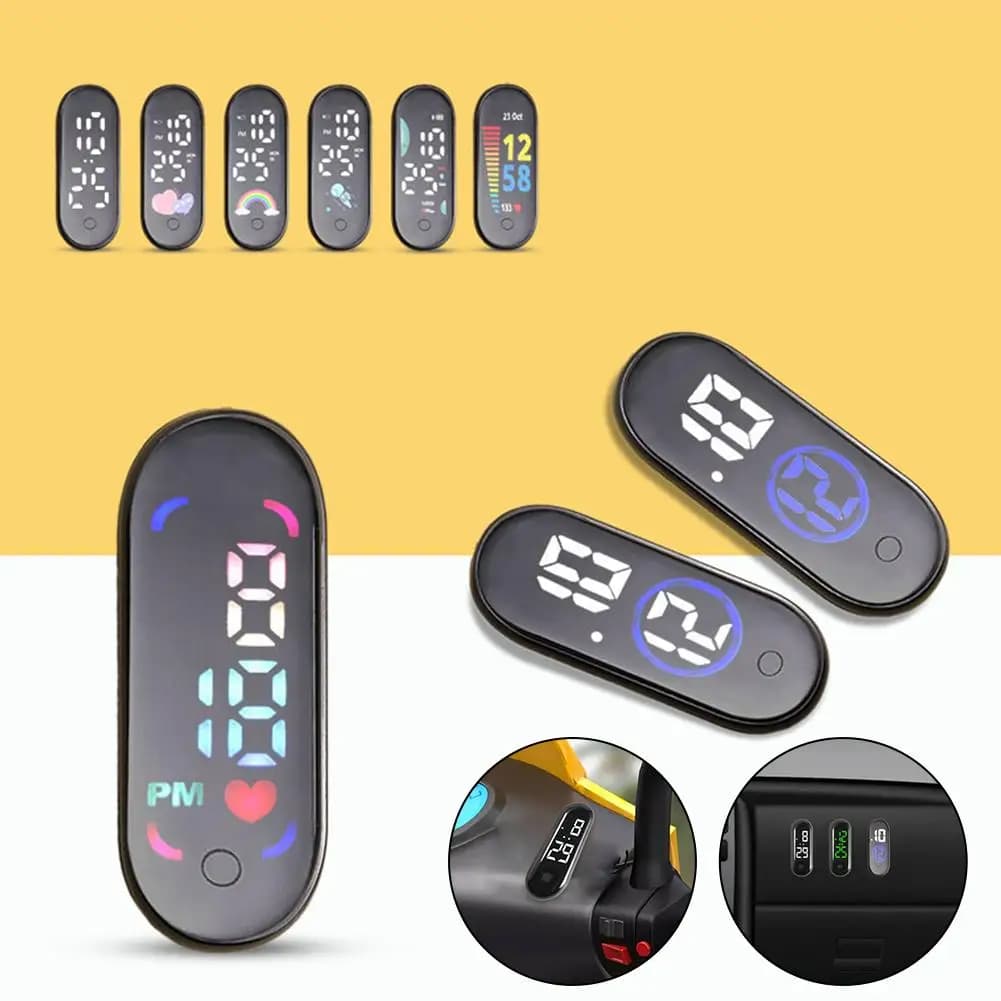 Mini Electric Car Watch LED Movement Waterproof Portable Car Simple And Elegant Ins Time Watch Watches dashboard for motorcycle