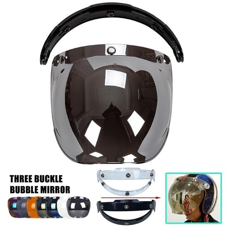 Visiere a bolle per casco Caschi da moto vintage Casco apribile con faccia aperta Parabrezza Scudo Capacete Accessori per casco con lenti