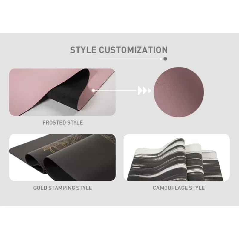 Friendly Non Slip Brown Arch PU Rubber Yoga Mat High Quality Custom Logo Rubber Pilates Mat Manufacture