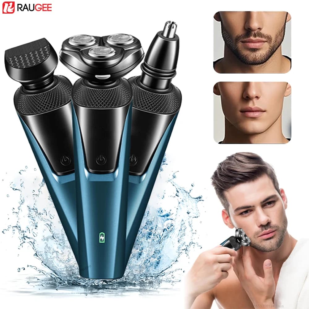 Electric Shaver for Men Beard Trimmer Men's Electric Razor Portable Electric Shaving Machine with Hair Clipper Nose Hair Trimmer