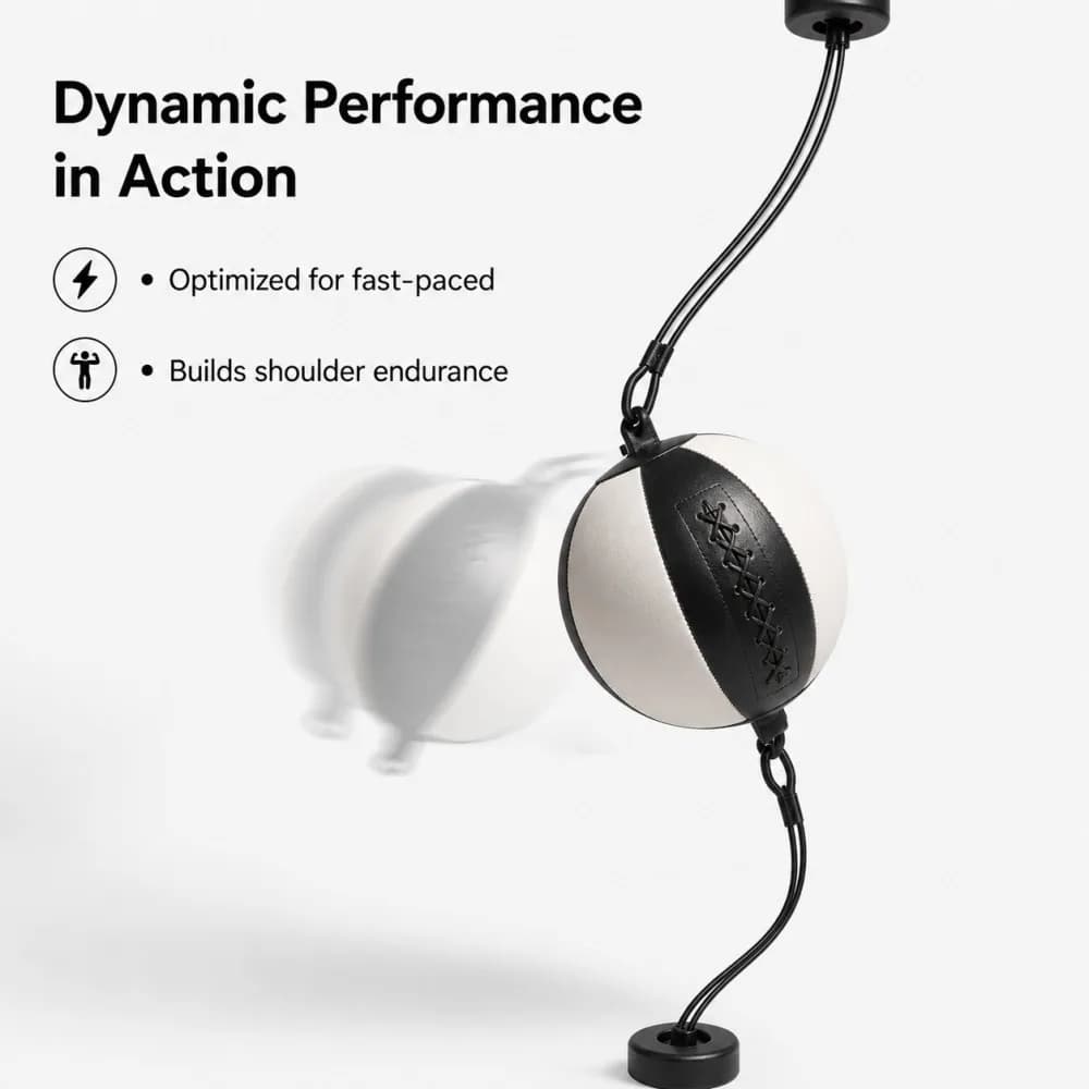 New Quality PU Leather Double-End Boxing Speed Ball Inflatable Reflex Training Punching Ventilated Boxing Bag Sports Fitness