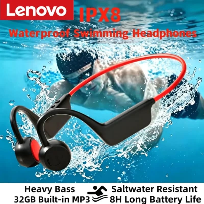 Bone Conduction Headset Wireless Swimming Sports Headphone IPX8 Bluetooth 5.4 With Mic Waterproof Exercise Fitness 2026 New