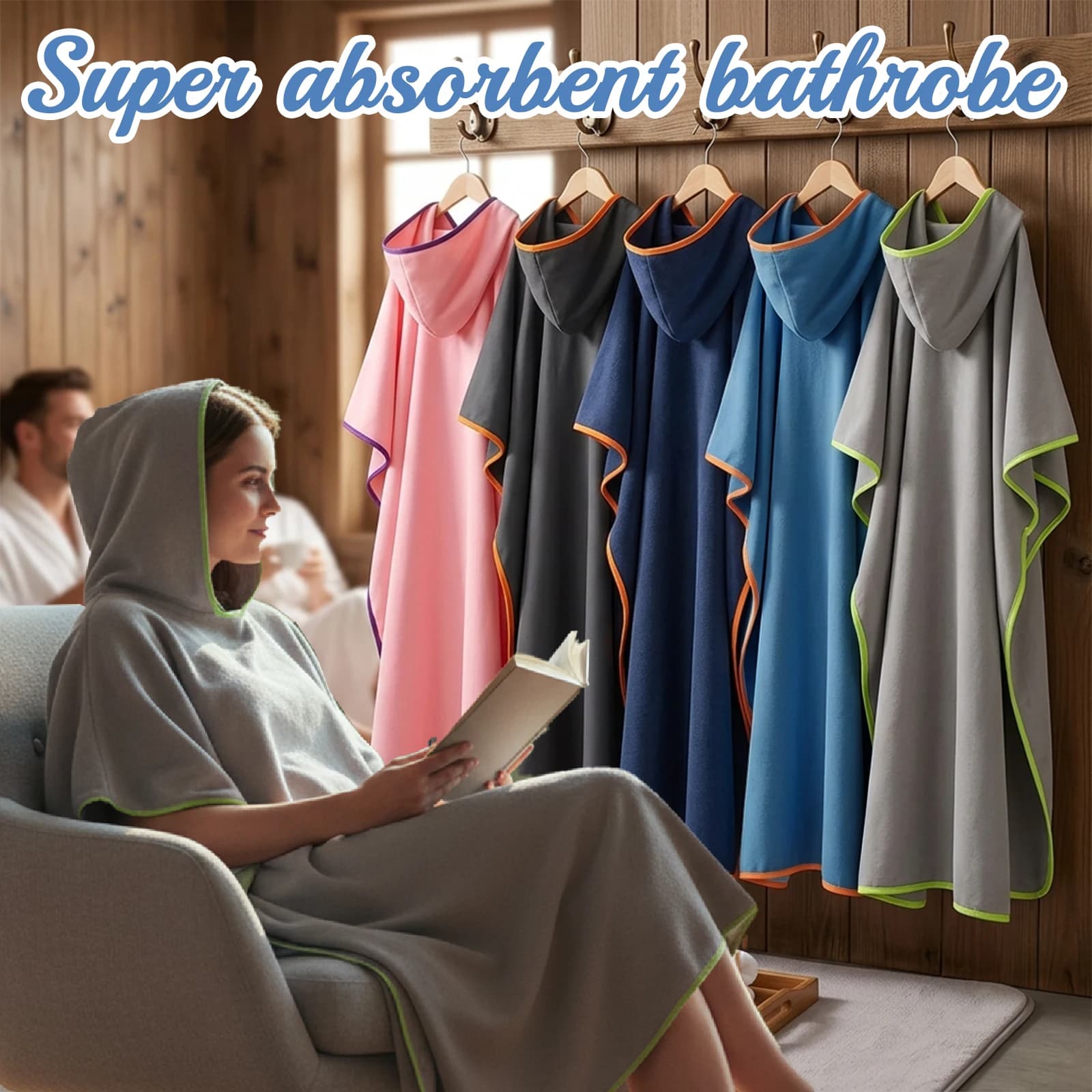 Unisex Ultra-Thin Quick-Dry Beach Poncho Lightweight Soft Portable Carry-On Bathrobe for Surfing Swimming And Beach Use