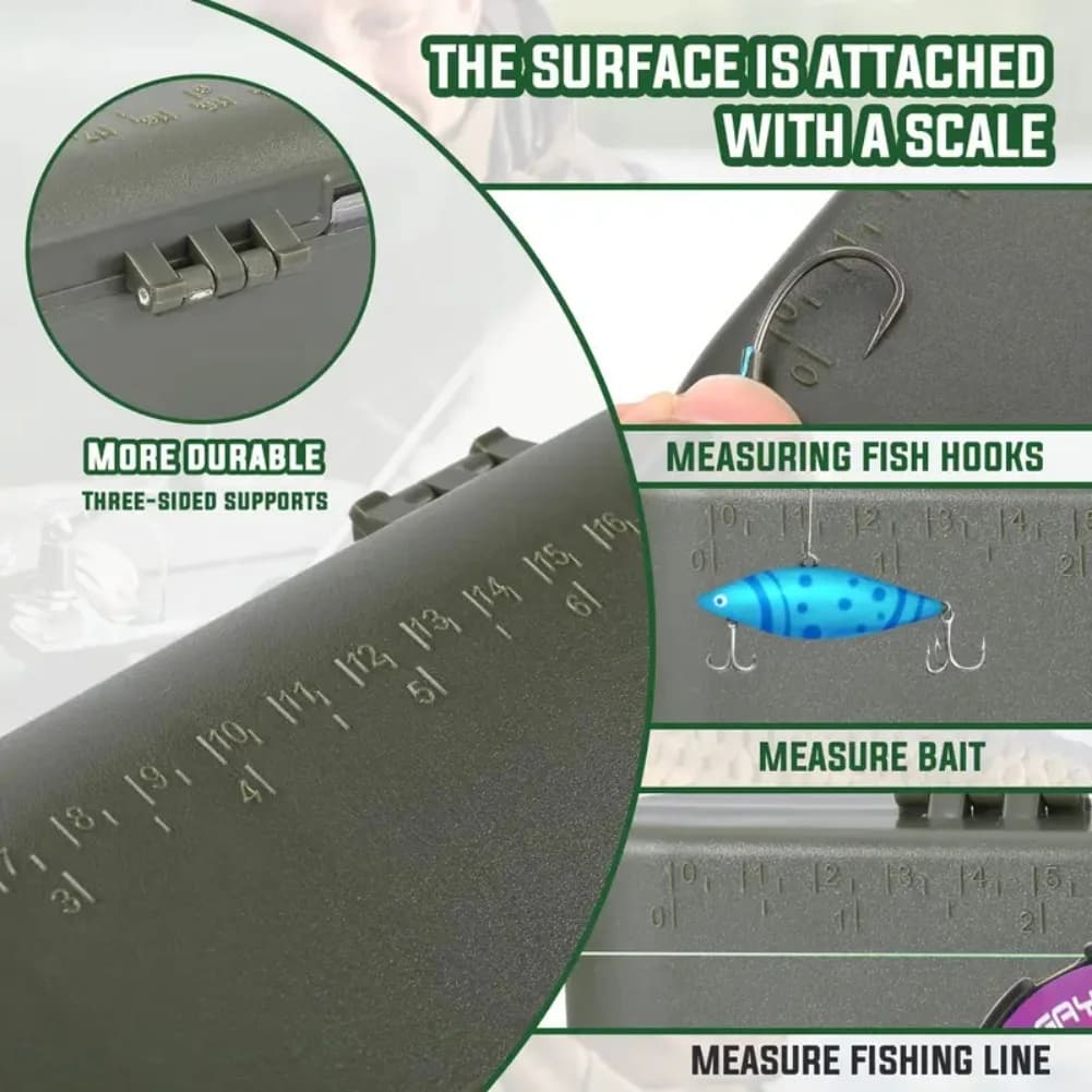 Carp Fishing Tackle Box with 10pcs Hair Rig Pins Magnetic Closure Double Sided Design for Hooks and Baits Storage