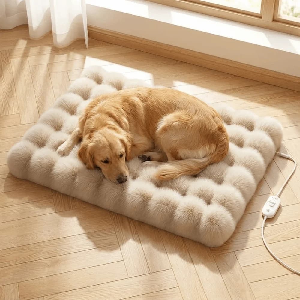 Soft Warm Pet Plush Electric Blanket Temperature Control Energy Saving Cat Heating Pad Non-slip Thickened Pet Warmer Mat