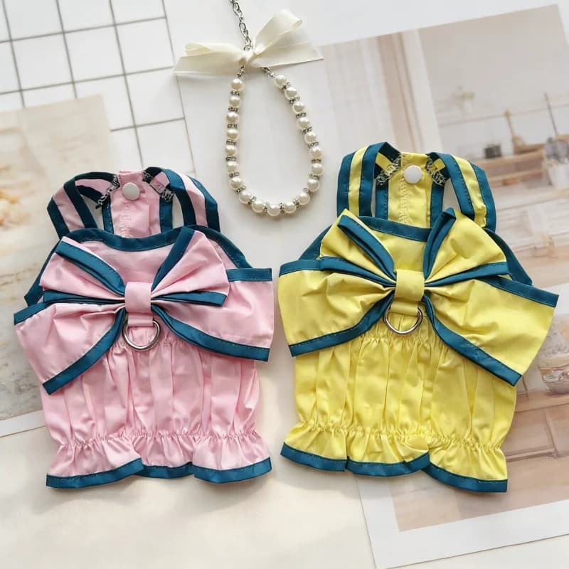 Elegante Abito per Cani con Fiocco, Vestito Lussuoso per Gatti, Gonna Estiva per Cuccioli, Abito da Principessa, Gilet per Cani, Abbigliamento per Animali Domestici