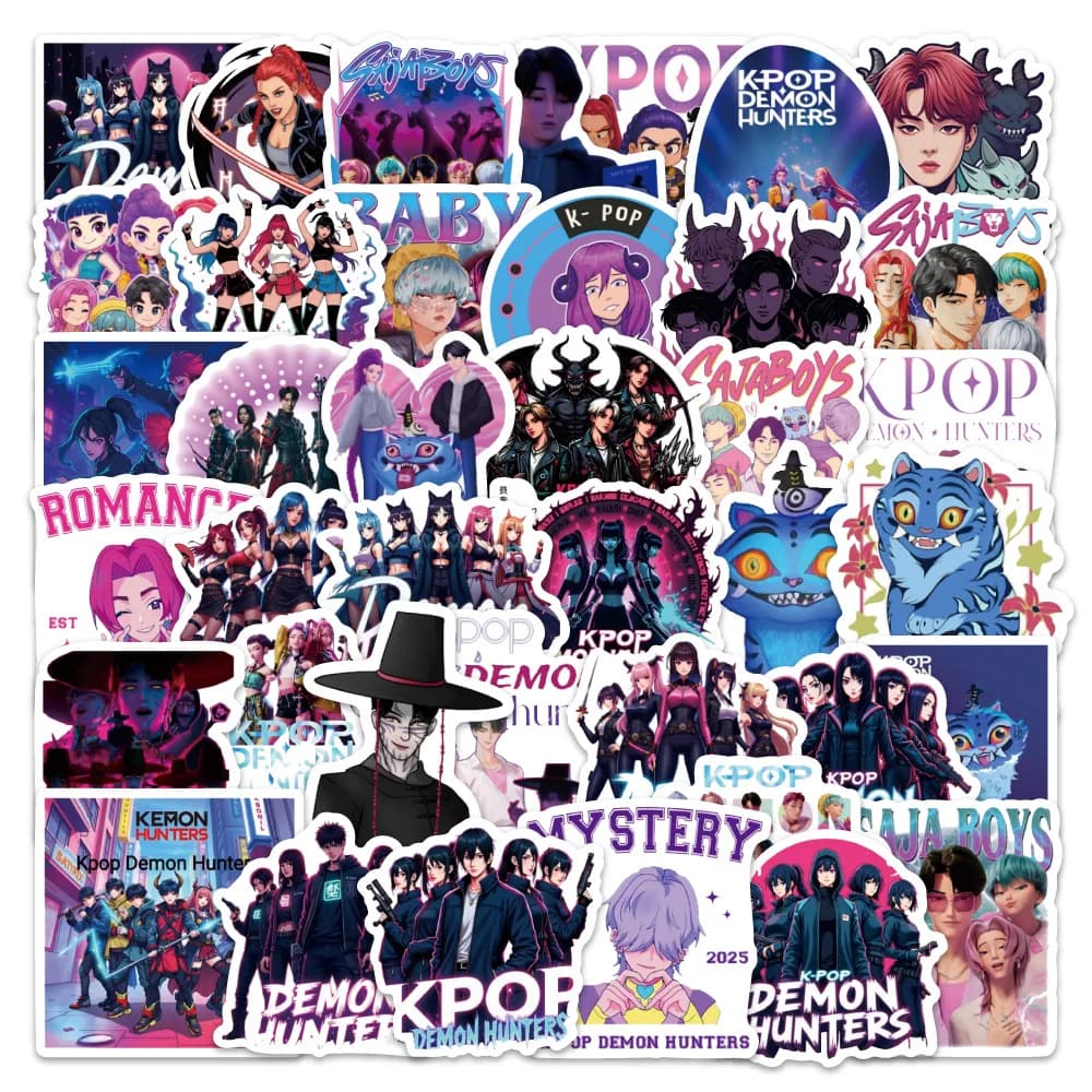 50 Pezzi Adesivi Anime Demoniaci Impermeabili, Cool Decalcomanie per Laptop, Borracce, Skateboard, Valigie, Custodie per Telefono, Graffiti, Feste, Regalo Fai da Te