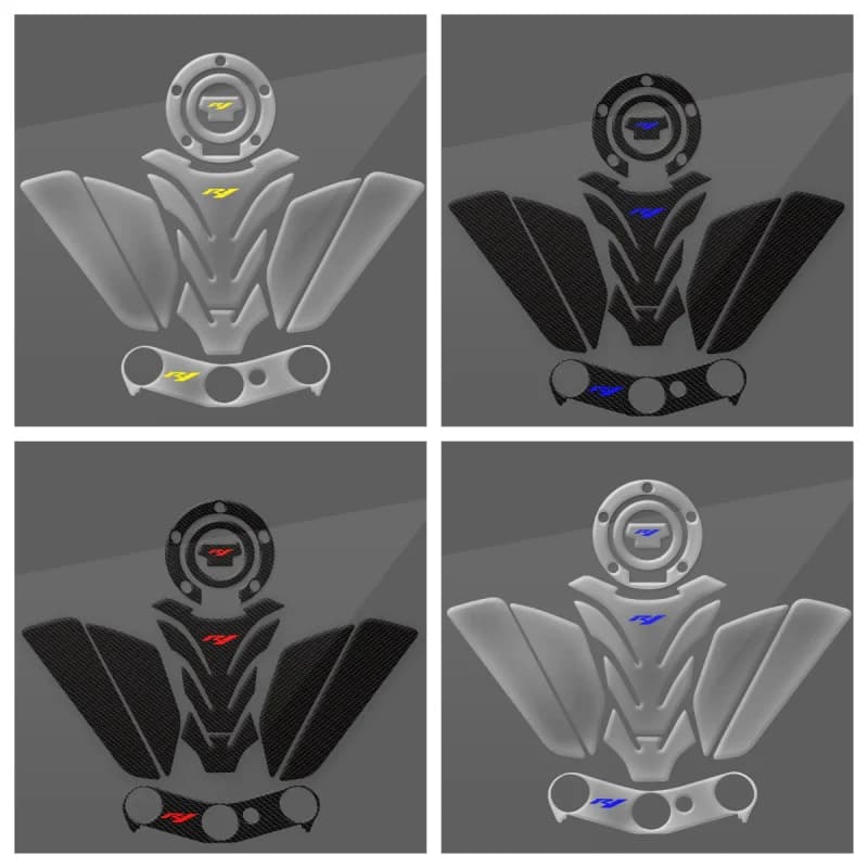 3D Epoxy resin Sticker Motorcycle Tank pad Protector Fit For YZF R1 YZFR1 2002-2006 2005 Triple Tree Upper Clamp Decals
