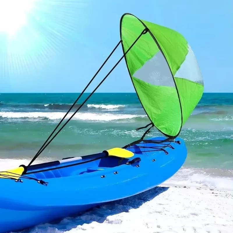 1PCS Kayak Downwind Paddle Inflatable Canoe Boat Drift Sails with Clear Window Boat Folding Thruster Fittings
