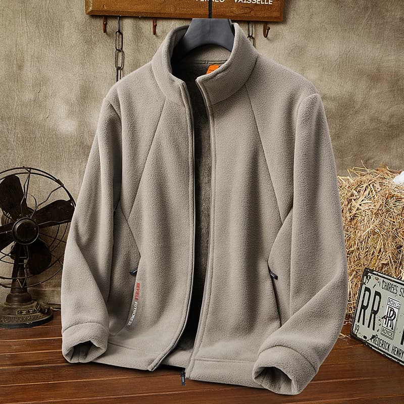 Men's Fleece Jacket Autumn Winter Fashionable All-Match Loose Stand Collar Open Cardigan Casual Warm Color Simple Sweat...