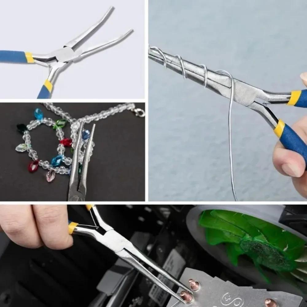 2pcs 6" Mini Needle Nose Pliers with Comfort Grip Handles, 2PCS Long Nose Pliers Set for Handmade Craft