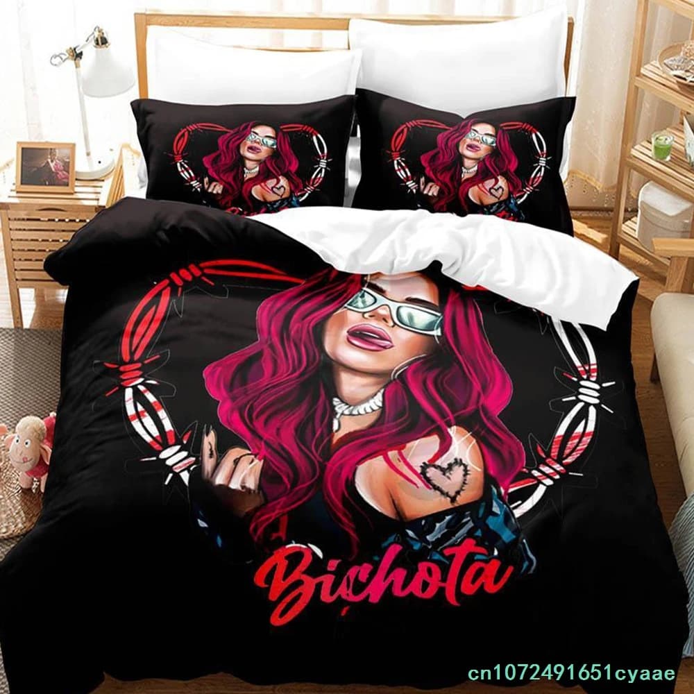 New Sexy Karol G Bedding Set Cartoon Anime three-piece Set Adult Kid Bedroom Duvetcover Sets 3D Kawaii Girls Karol G Bedding