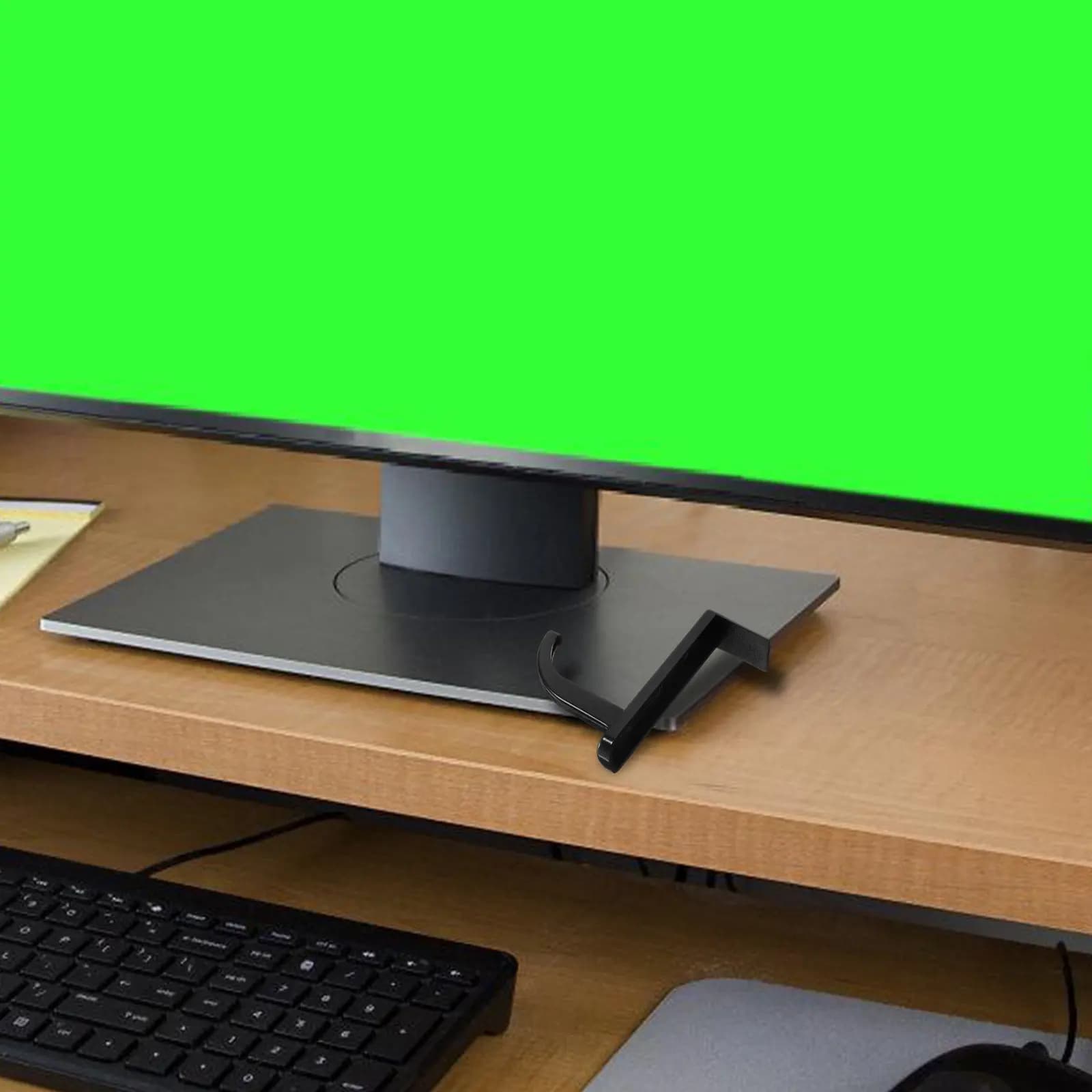 Supporto per cuffie da 4 pezzi, ganci in plastica, supporto per cuffie con adesivo resistente, per monitor PC, scrivania, organizer per cavi, casa, ufficio, computer