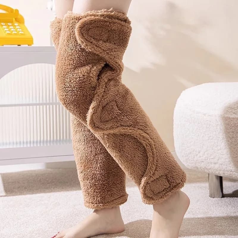 Donna Uomo Autunno Inverno Peluche Scaldamuscoli Ginocchiera termica a prova di freddo Anziani Artrite Calore Protezione per il ginocchio Protezione per le gambe
