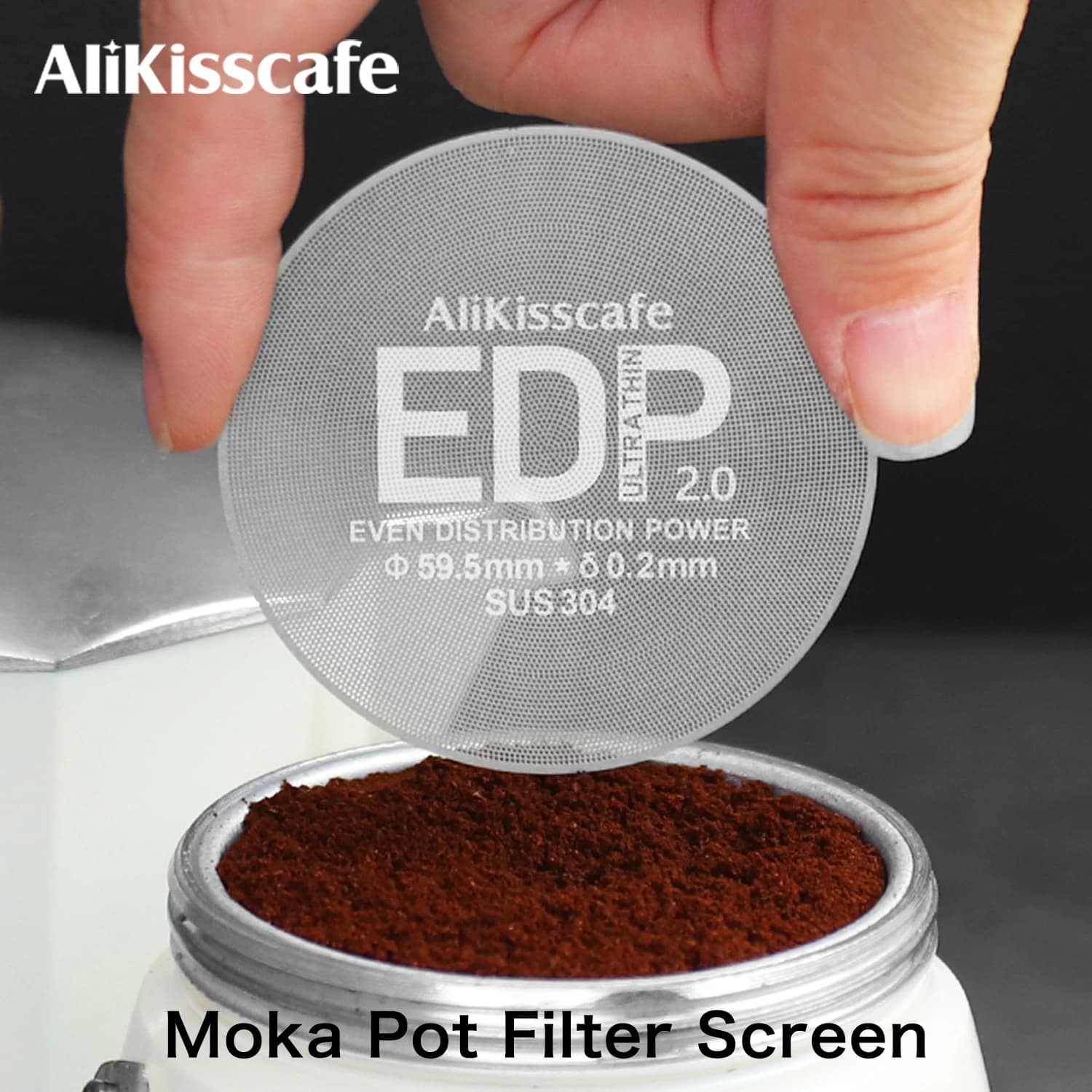 AliKisscafe Coffee Moka Pot Filter Screen 0.2mm Reusable 55.5mm 59.5mm Stainless Steel Espresso Maker Accessories Barista Tools
