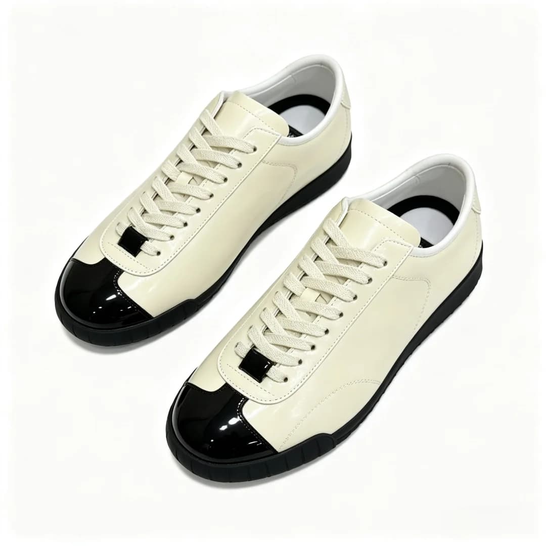 Luxury Brand Flat Shoes Casual Sneakers Unisex Sneakers Commuter Shoes Minimalist Versatile Elegant Upper Patent Leather G47345