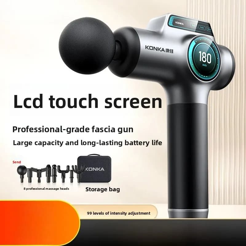 Nuova pistola per fascia Display LCD ad alta durata della batteria Rilassamento muscolare Membrana per il collo Attrezzatura per pistola per massaggio a vibrazione elettrica silenziosa