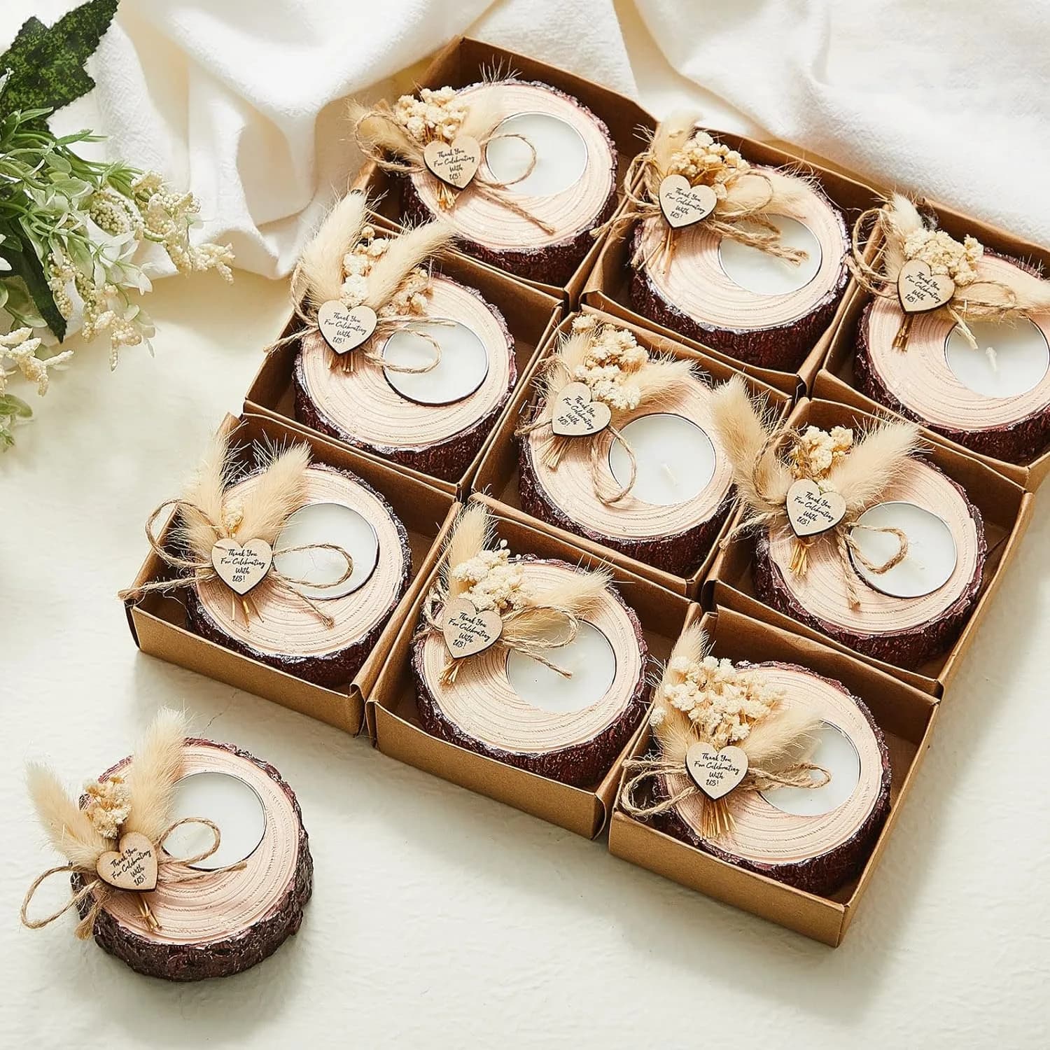 10/15/20 Pieces Gift for Guest Candles Wedding Tealight Wooden Candles Bridal Shower Wallet Thanks Baby Shower Gifts Bottles