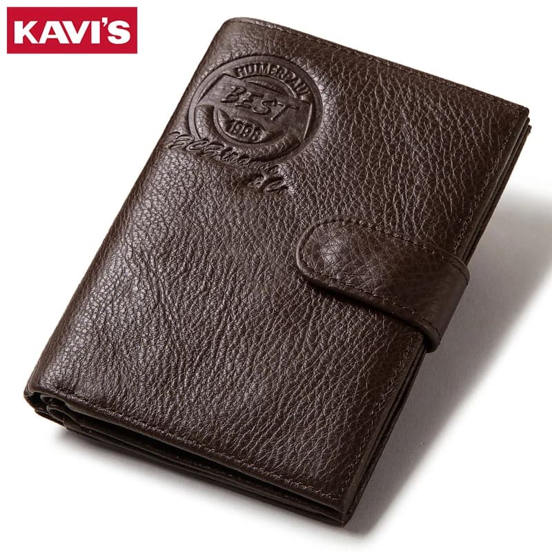 KAVIS portafoglio in vera pelle da uomo porta passaporto portamonete portamonete magico portafoglio uomo Portomonee Mini Vallet Passport Cover