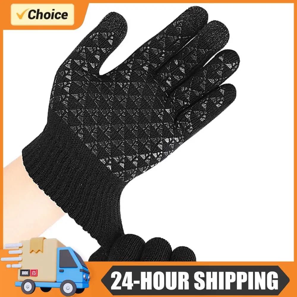 USB Warm Gloves in Knitting, Anti-slip Touch Screen Gloves, Thermal Gloves Maid for Cycling Autumn Winter