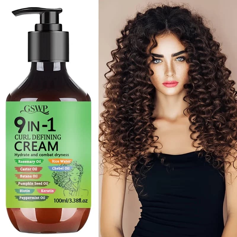 GSWP Crema modellante per capelli 9 in 1, con rosmarino, olio di batana, olio di ricino, cheratina e biotina.100ml/200ml