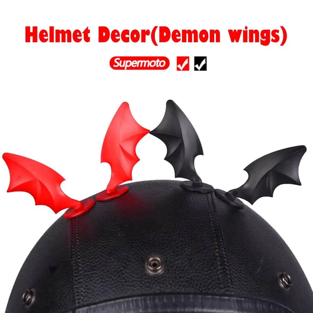 Suction Cup Demon Wings Strips for Motorcycle Helmets Car Bike Accessories Riding Gear Decor Men Women