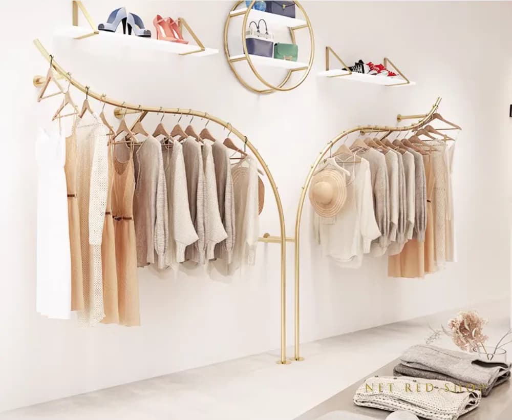 Exhibitor for clothing store, wall coat hangers, wall coat rack