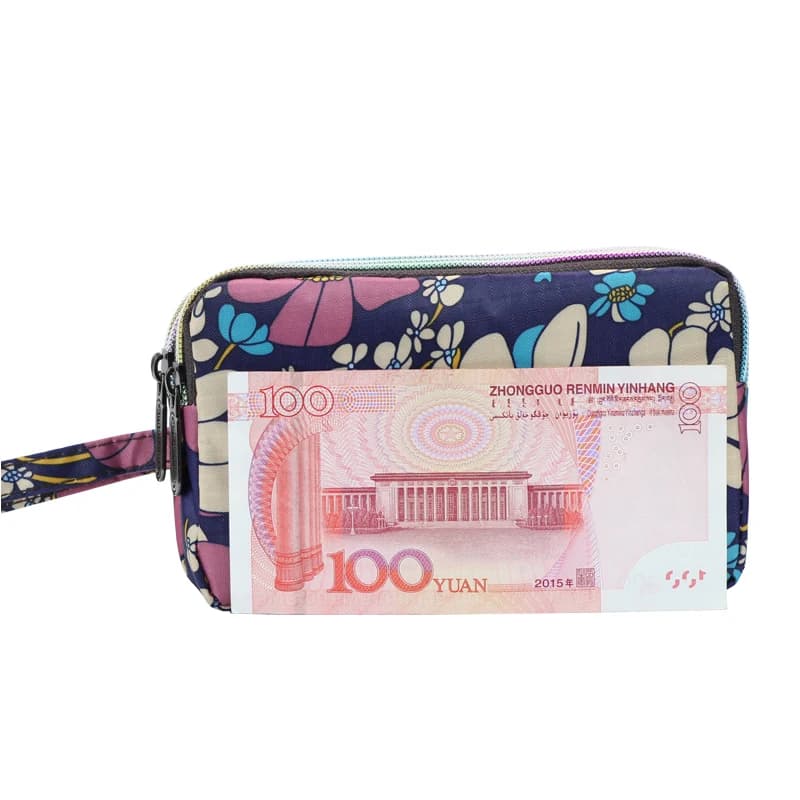 Large Long Wallet Caps for Women, Cell Phone Key, Car Key, coin purse, Floral Canvas Bag, Daily Use Bag