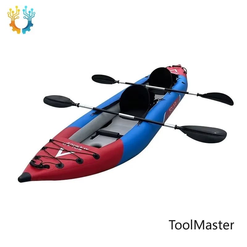 【2026】Kayak Gonfiabile da Pesca Tandem per 2 Persone Solar Marine con Pagaie in Alluminio, Pompa e Fondo in Materiale Gonfiabile