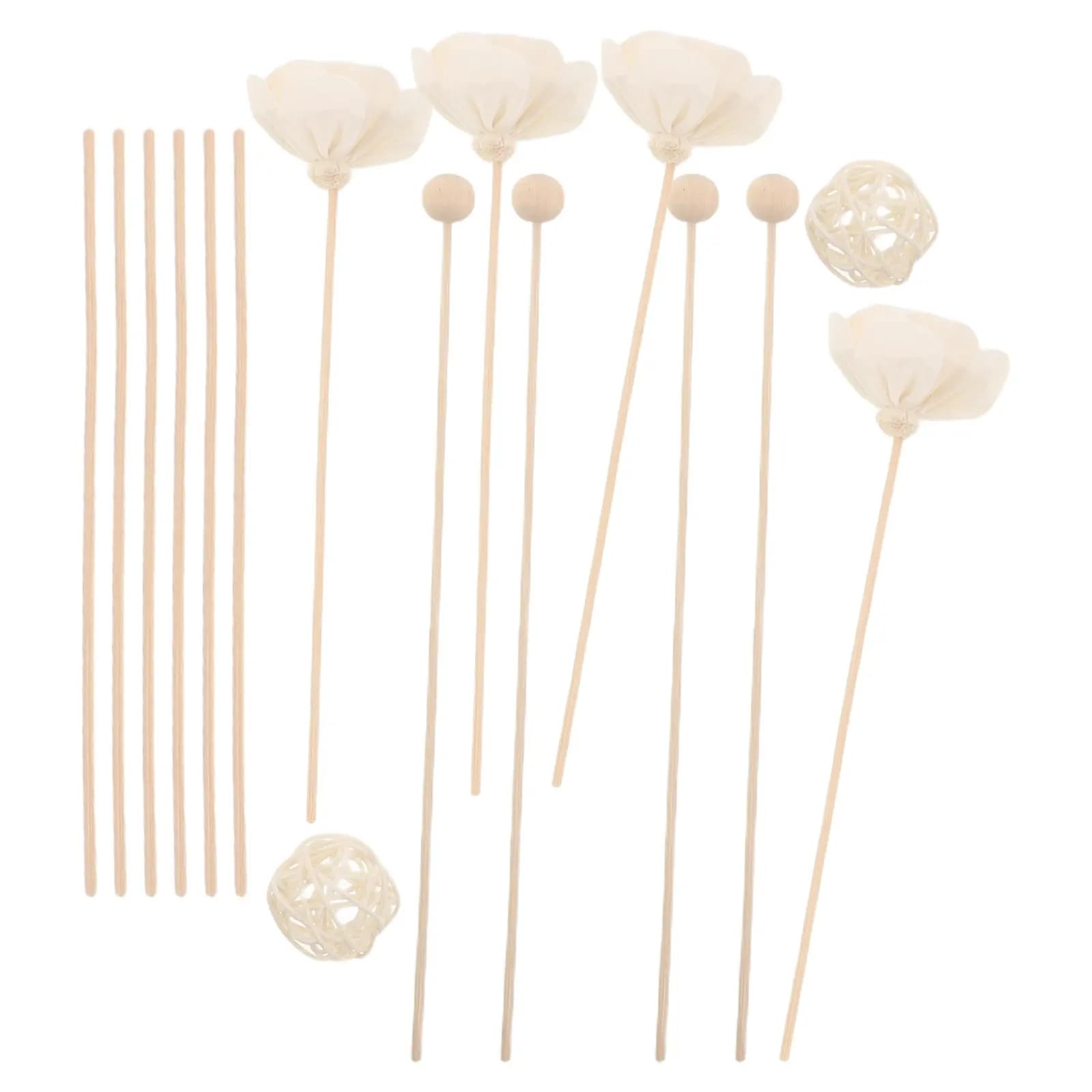 22Pcs Jasmine Reed Diffuser Set Natural Rattan Reed Sticks Home Air Freshener Diffuser Replacement Wood Aroma Sticks for Bedroom