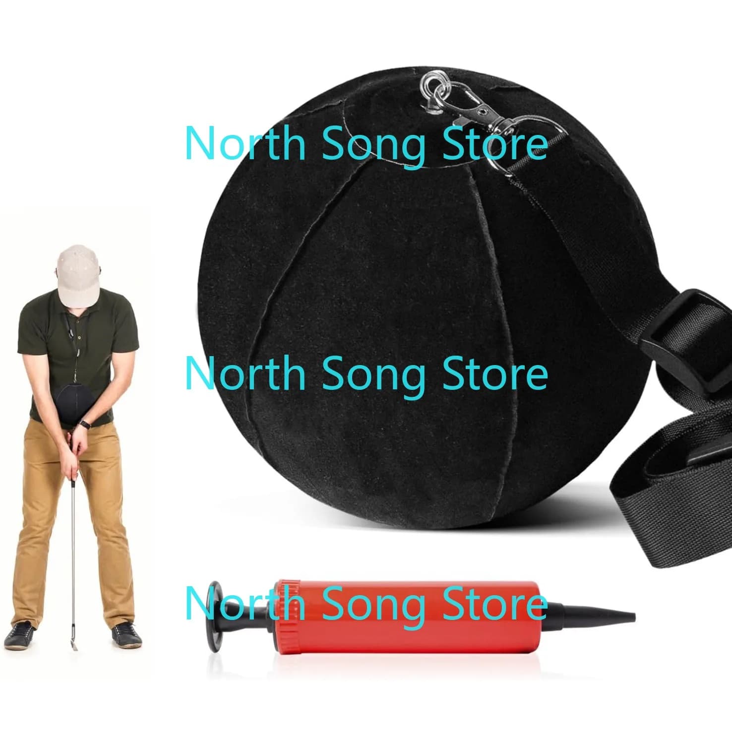 Golf Smart Ball Training Aid Sfere gonfiabili a impatto con pompa ad aria Cordino regolabile Assist Insegnamento della correzione della postura Trainer