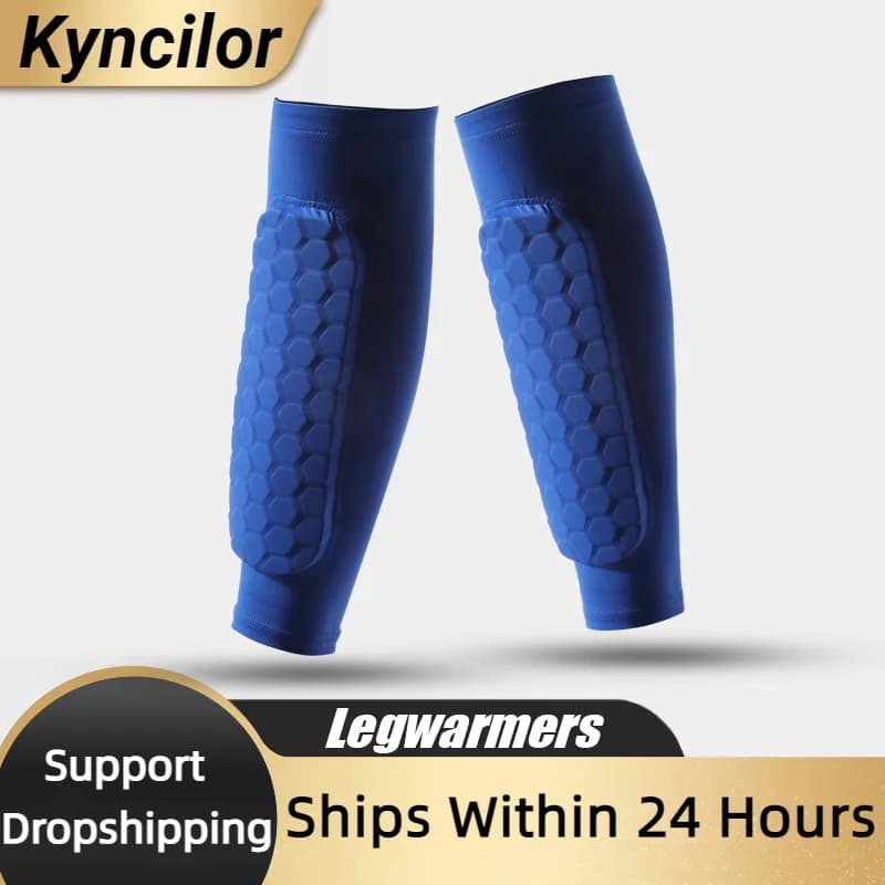 1 PC Manicotti per le gambe Parastinchi Antiurto a nido d'ape Supporto in nylon Calzino Parastinchi Attrezzatura da calcio Scudi da calcio Legging sportivo