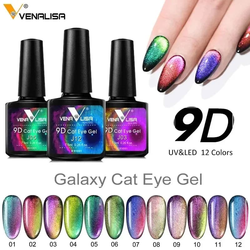 Venalisa 9D Cat Eyes Smalto gel magnetico 7.5ml Nail Art Design Manicure Soak off Smalto Gel UV Smalto per unghie Lacca Smalto
