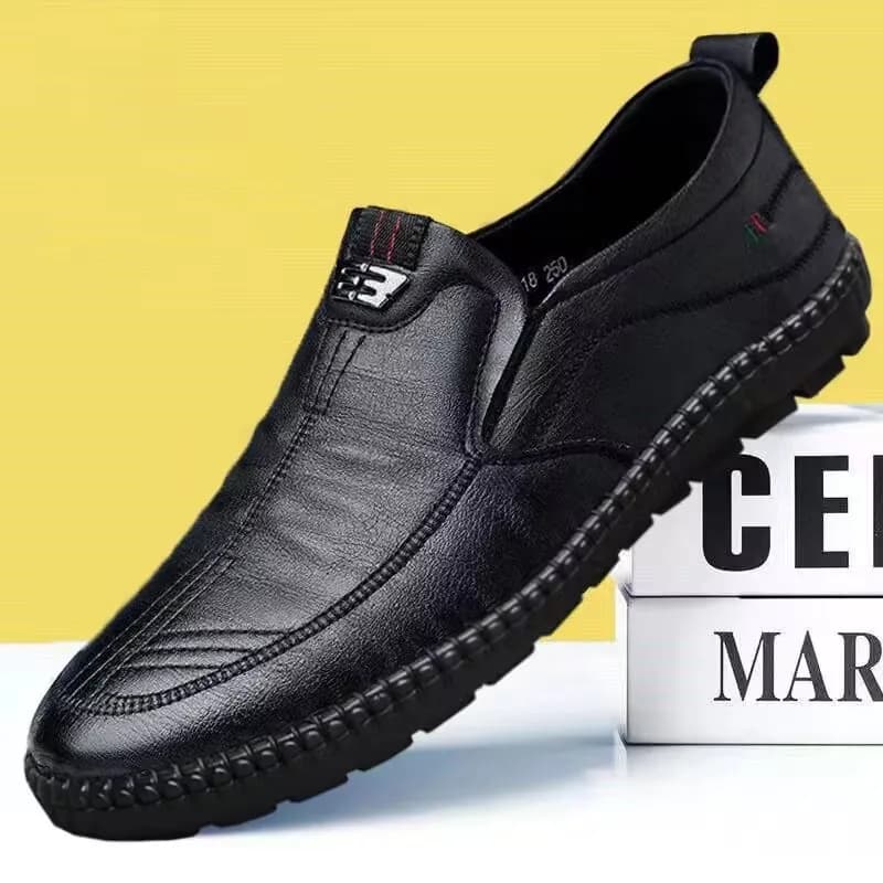 Mocassini da Uomo in Pelle PU Antiscivolo, Scarpe Basse Traspiranti da Esterno Slip-On Casual per Lavoro, Ufficio e Guida