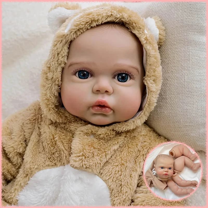 19inch Multiple Layers Painting Pickle Awake Reborn Doll Kit Lifelike Doll Parts 3D Skin With Visible Veins Hand Drawn Hair
