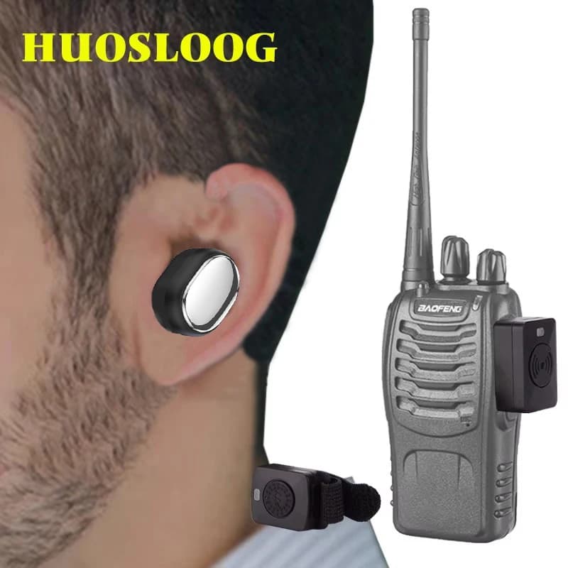 Walkie Talkie Auricolare senza fili Auricolare Bluetooth Radio bidirezionale Mini auricolare BT Cuffia per Kenwood Baofeng QuanSheng Radtel