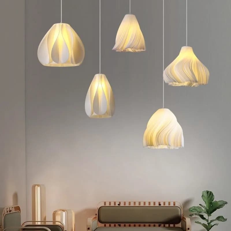 Modern Minimalist 3D Printing Creative Showcase Art Moon Chandelier for Living Room Bedroom Bedside Dining Room Bar Desk Lamp